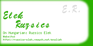 elek ruzsics business card